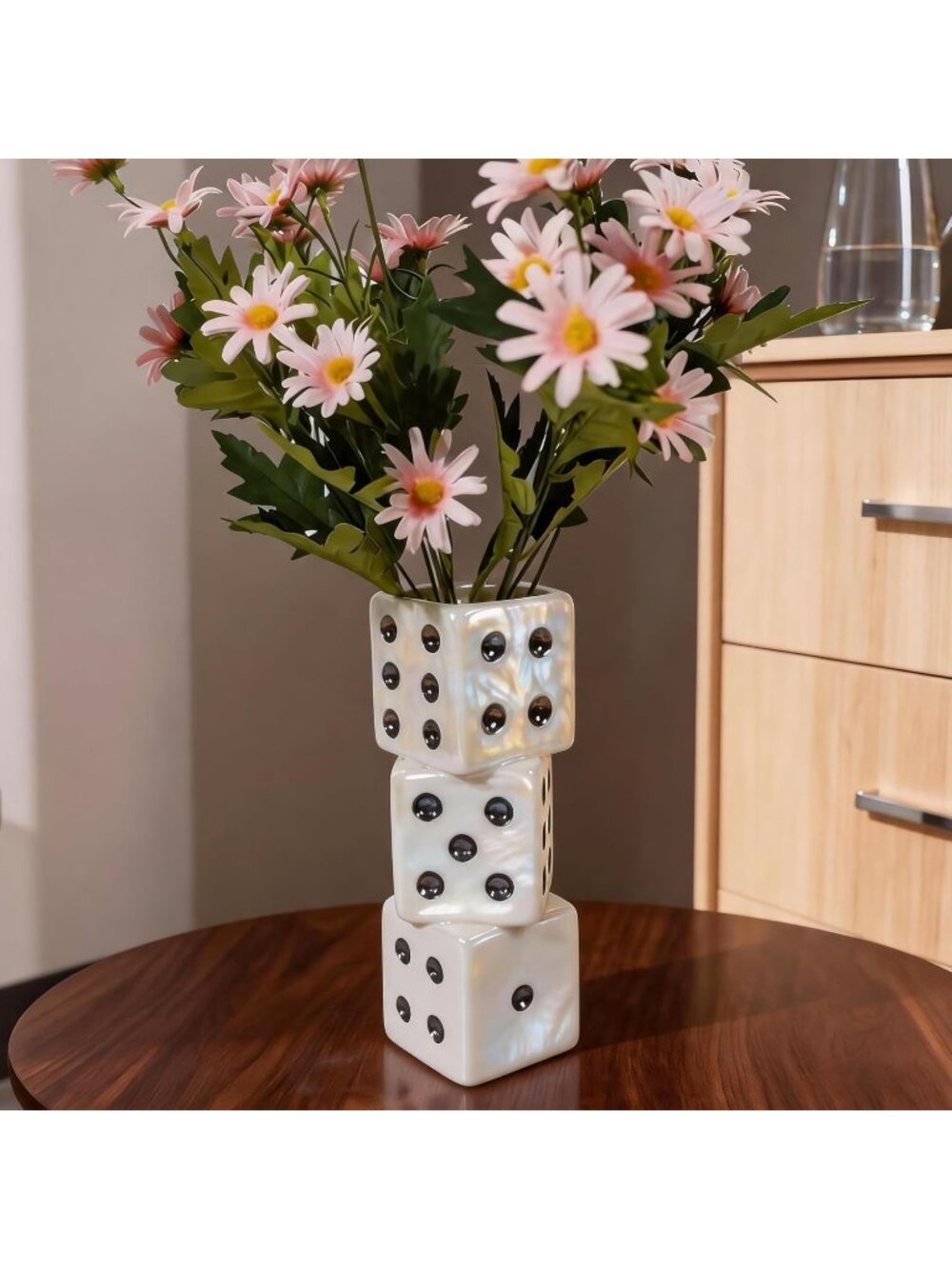 MOUGIGI Cream Ceramic Bud Vase Sun Moon Face Boho Dining Tables Home Decor Gift